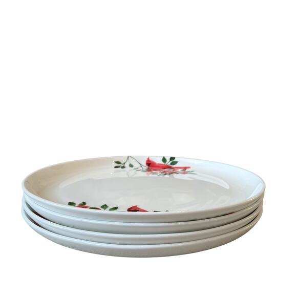 MIKASA Cardinal Leaves Porcelain Dinner Plates 11in Set of 4 NEW - Picture 13 of 15